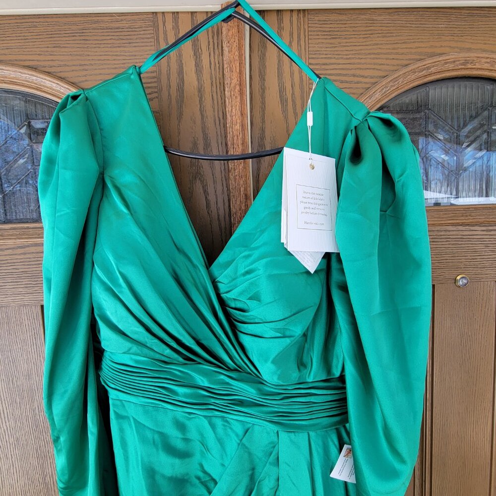 NWT Macduggal V neck Long Puff Sleeve - Picture 7 of 7